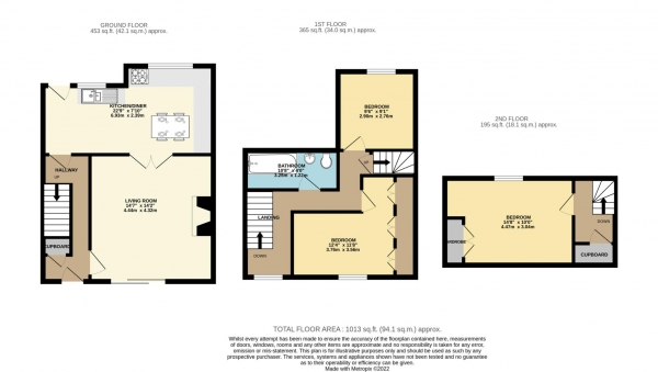 Floor Plan Image for 3 Bedroom End of Terrace House to Rent in Mount Pleasant, Frome