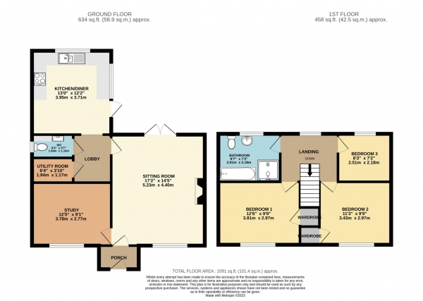 Floor Plan Image for 3 Bedroom Detached House for Sale in Lower Rudge, Nr Frome