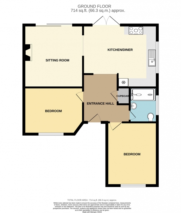 Floor Plan Image for 2 Bedroom Semi-Detached Bungalow to Rent in Lewis Crescent, Frome