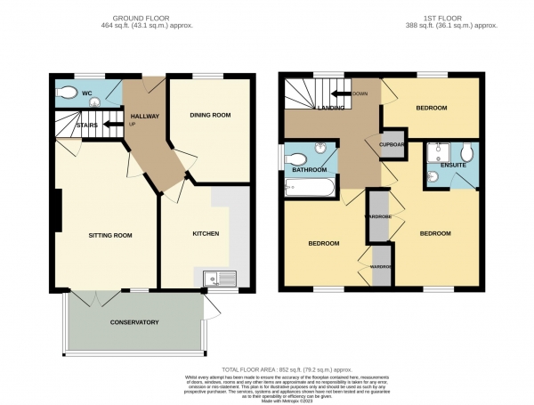 Floor Plan Image for 3 Bedroom End of Terrace House to Rent in Delta Court, Frome