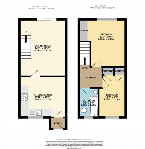 Floor Plan Image for 2 Bedroom End of Terrace House for Sale in Whatcombe Road, Frome