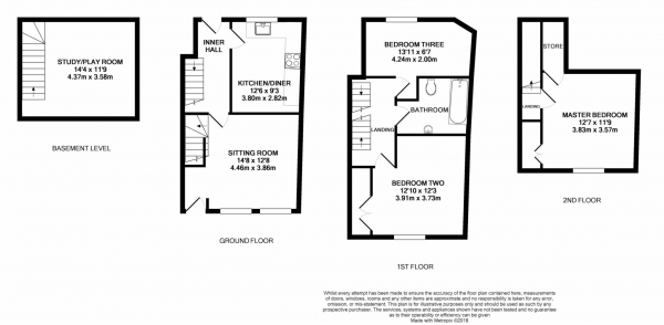 Floor Plan Image for 3 Bedroom Town House for Sale in Catherine Street, Frome