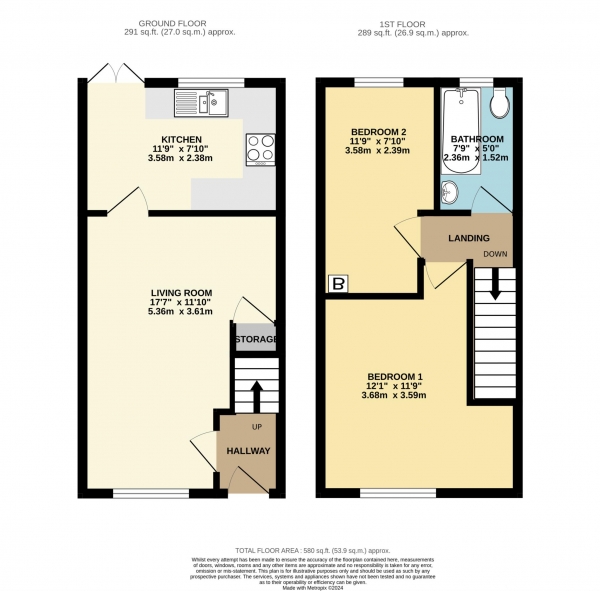 Floor Plan Image for 2 Bedroom Terraced House for Sale in Whatcombe Road, Frome