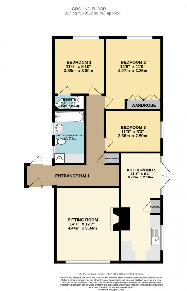 Floor Plan Image for 3 Bedroom Detached House for Sale in Elliot Close, Frome