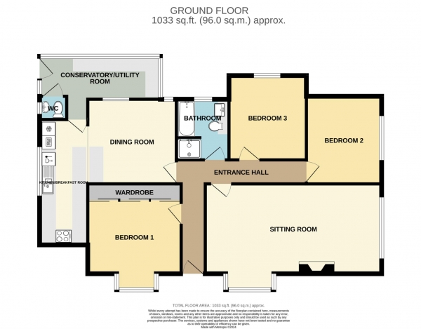 Floor Plan Image for 3 Bedroom Detached Bungalow for Sale in Stratton Road, Holcombe