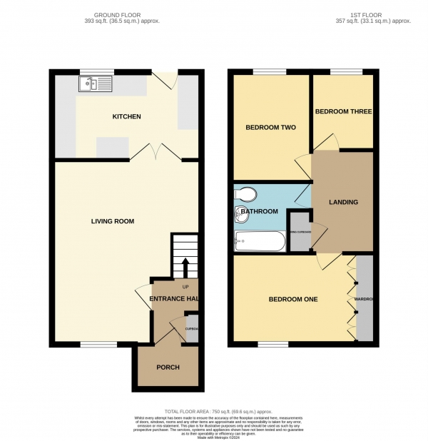 Floor Plan Image for 3 Bedroom Terraced House for Sale in Laburnum Close, Frome