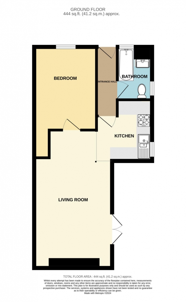 Floor Plan Image for 1 Bedroom Apartment to Rent in North Parade, Frome