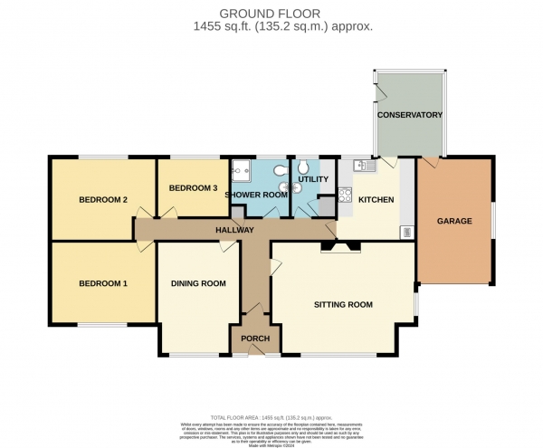 Floor Plan Image for 3 Bedroom Detached Bungalow for Sale in Chapmanslade, Westbury