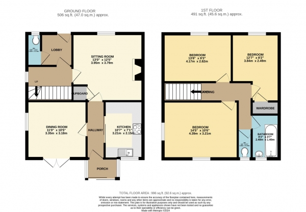 Floor Plan Image for 3 Bedroom End of Terrace House for Sale in Flowerfield, Nunney