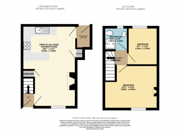 Floor Plan Image for 2 Bedroom Terraced House to Rent in Locks Hill, Frome