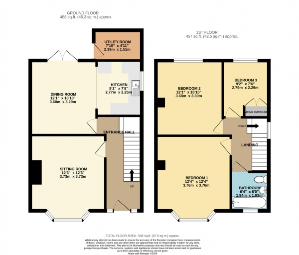 Floor Plan Image for 3 Bedroom Semi-Detached House for Sale in Dommetts Lane, Frome