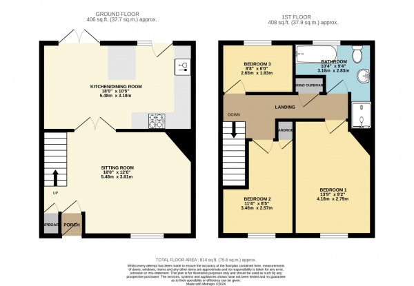 Floor Plan Image for 3 Bedroom Semi-Detached House for Sale in Locks Hill, Frome