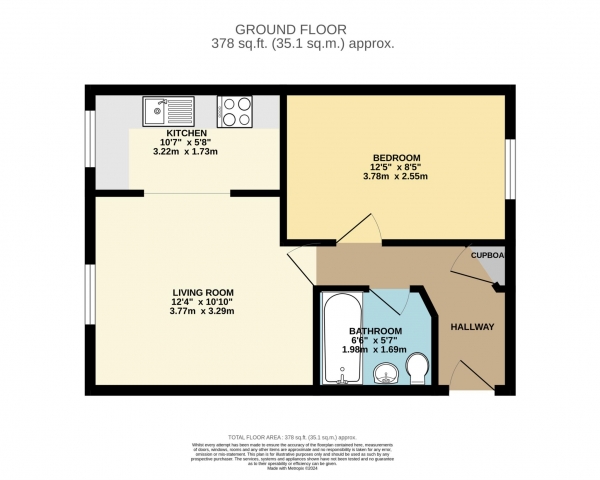 Floor Plan Image for 1 Bedroom Flat to Rent in Goulds Mill, Frome