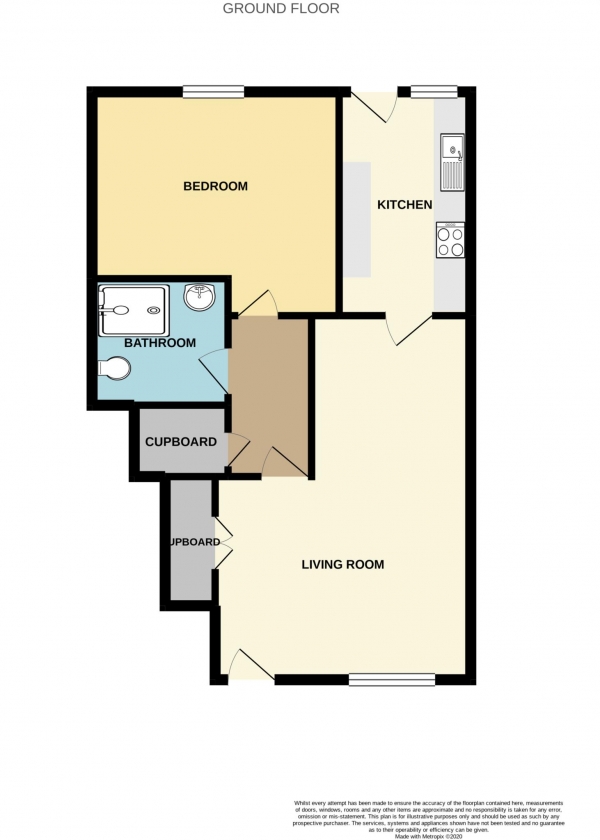 Floor Plan Image for 1 Bedroom Flat to Rent in Orchard Close, Warminster