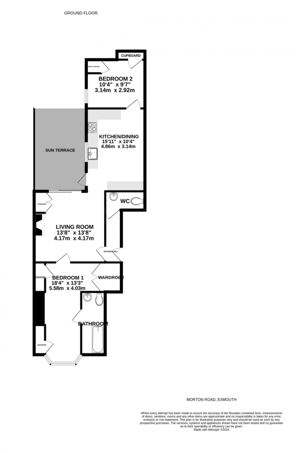 Floor Plan Image for 2 Bedroom Flat for Sale in Morton Road, Exmouth