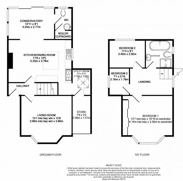 Floor Plan Image for 3 Bedroom Detached House for Sale in Masey Road, Exmouth