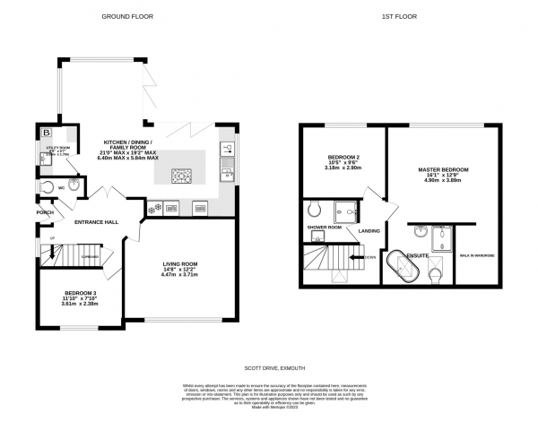 Floor Plan Image for 3 Bedroom Detached House for Sale in Scott Drive, Exmouth