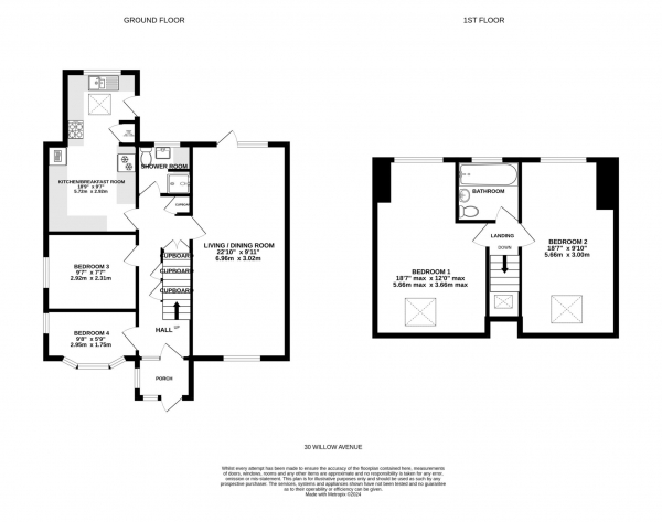 Floor Plan Image for 4 Bedroom Semi-Detached House for Sale in Willow Avenue, Exmouth