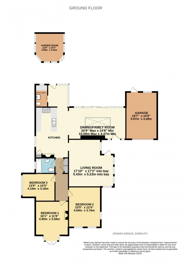 Floor Plan Image for 3 Bedroom Flat for Sale in Drakes Avenue, Exmouth