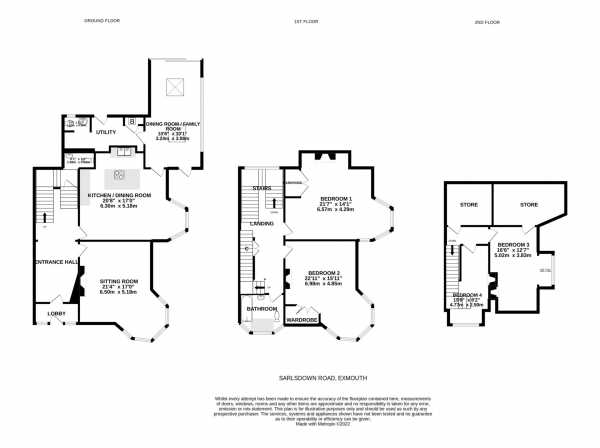 Floor Plan Image for 4 Bedroom Semi-Detached House for Sale in Sarlsdown Road, Exmouth