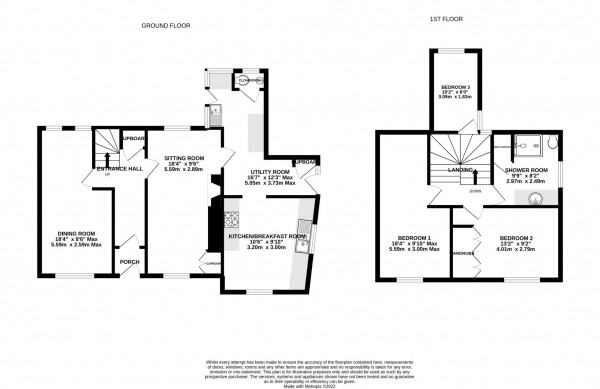 Floor Plan Image for 3 Bedroom End of Terrace House for Sale in Long Meadow Road, Lympstone