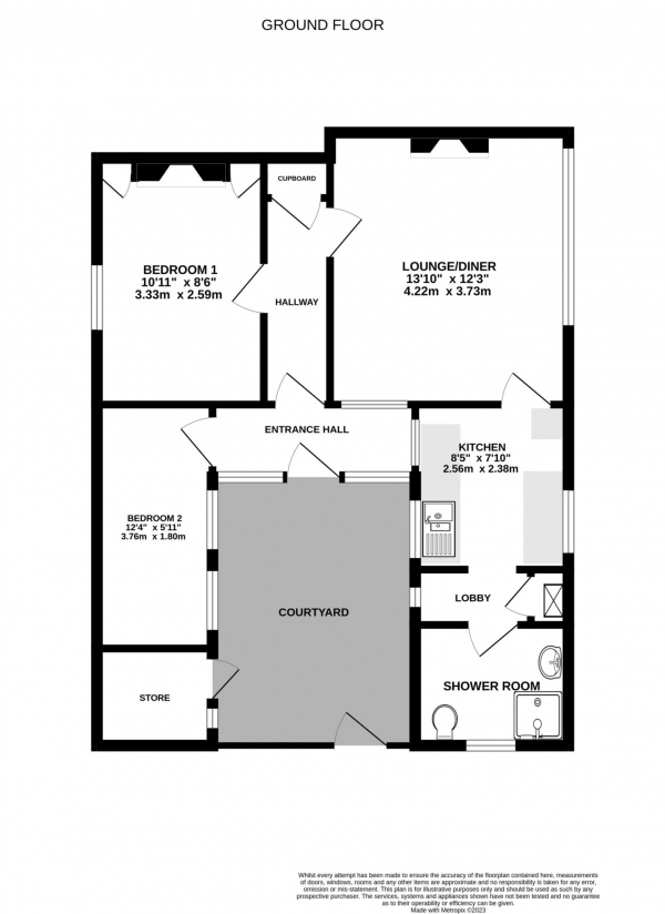 Floor Plan Image for 2 Bedroom Flat for Sale in Douglas Avenue, Exmouth