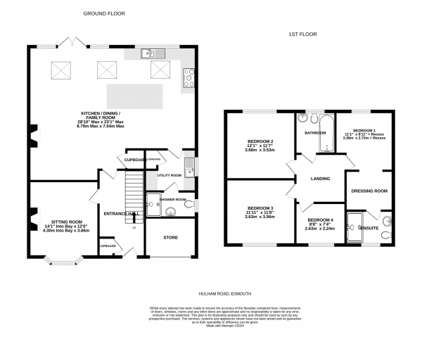 Floor Plan Image for 4 Bedroom Semi-Detached House for Sale in Hulham Road, Exmouth