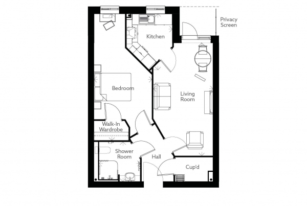 Floor Plan Image for 1 Bedroom Retirement Property for Sale in Merchant Avenue, Exmouth