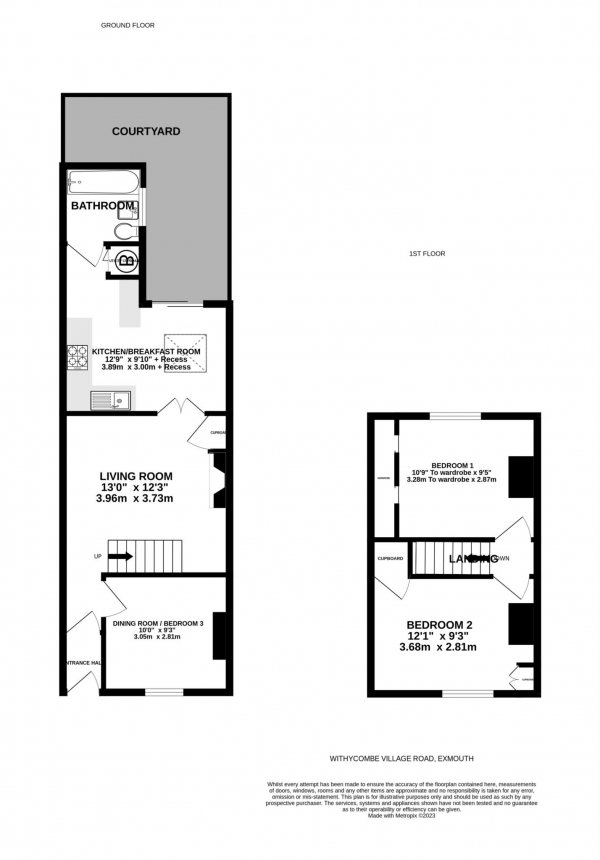 Floor Plan Image for 2 Bedroom Terraced House for Sale in Withycombe Village Road, Exmouth