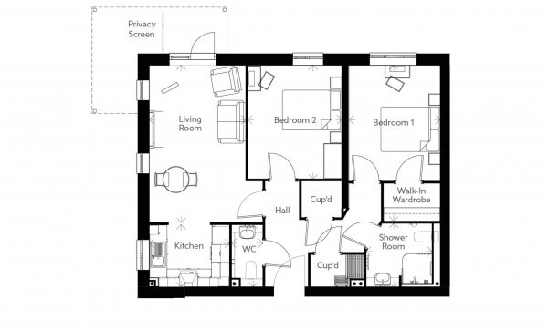 Floor Plan Image for 2 Bedroom Retirement Property for Sale in Merchant Avenue, Exmouth