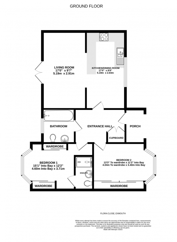 Floor Plan Image for 2 Bedroom Semi-Detached Bungalow for Sale in Flora Close, Exmouth