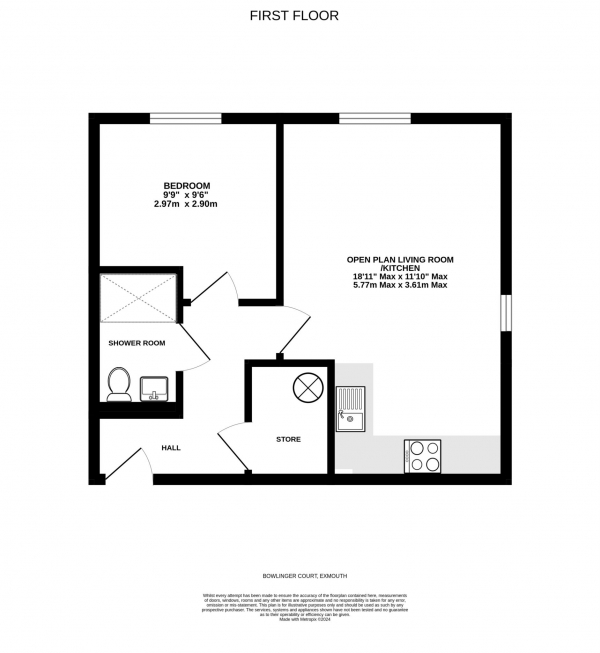 Floor Plan Image for 1 Bedroom Flat for Sale in Bowlinger Court, Tower Street