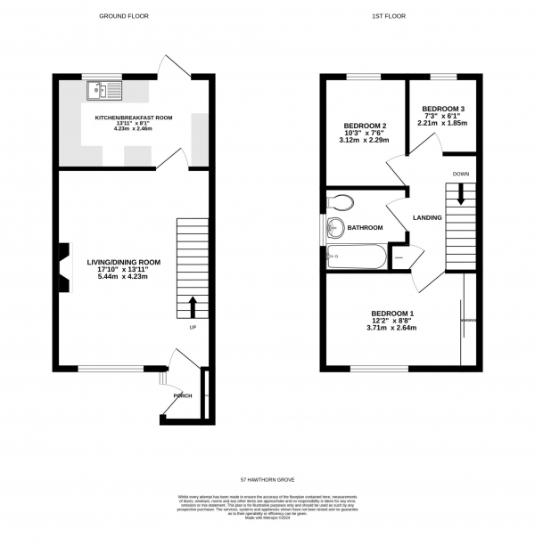 Floor Plan Image for 3 Bedroom Semi-Detached House for Sale in Hawthorn Grove, Exmouth