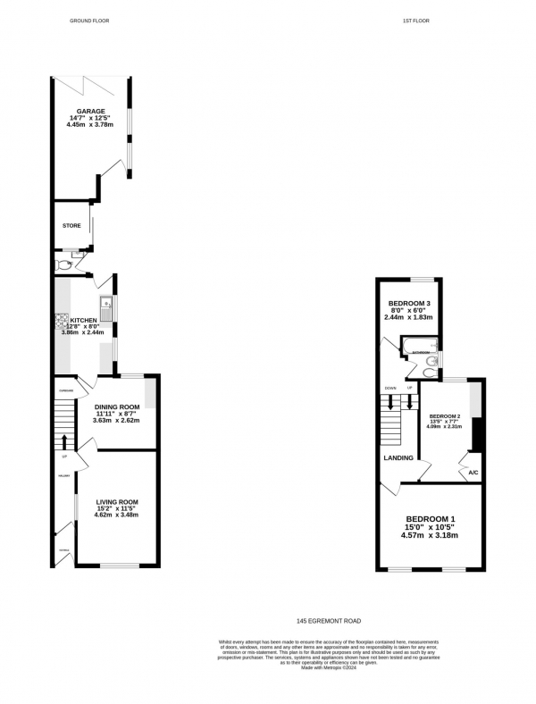 Floor Plan for 3 Bedroom Terraced House for Sale in Egremont Road, Exmouth, EX8, 1SD - Guide Price &pound250,000