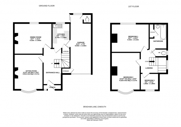 Floor Plan Image for 3 Bedroom Semi-Detached House for Sale in Bradham Lane, Exmouth