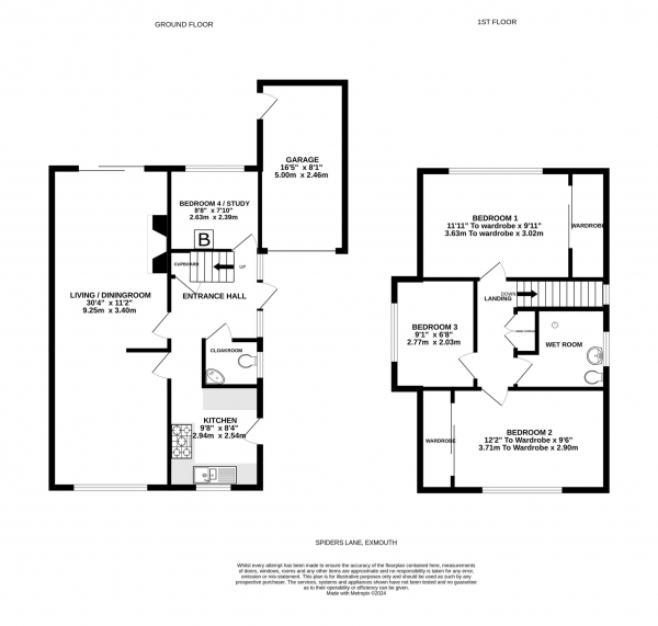 Floor Plan Image for 4 Bedroom Detached House for Sale in Spiders Lane, Exmouth