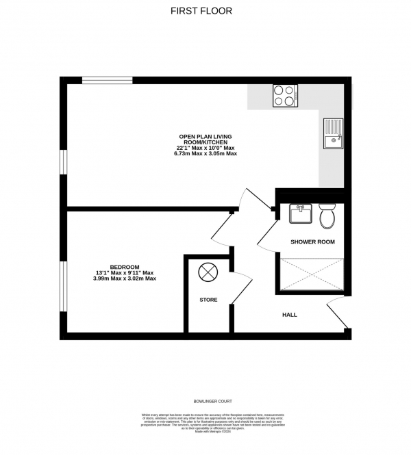 Floor Plan Image for 1 Bedroom Flat for Sale in Bowlinger Court, Tower Street