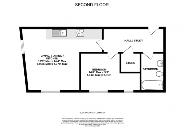 Floor Plan Image for 1 Bedroom Flat for Sale in Bowlinger Court, Tower Street