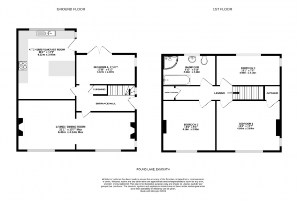 Floor Plan Image for 4 Bedroom Semi-Detached House for Sale in Pound Lane, Exmouth