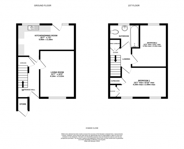 Floor Plan Image for 2 Bedroom End of Terrace House for Sale in Wade Close, Exmouth