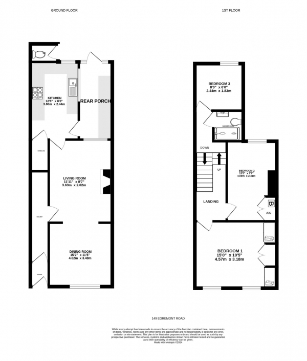 Floor Plan Image for 3 Bedroom Terraced House for Sale in Egremont Road, Exmouth