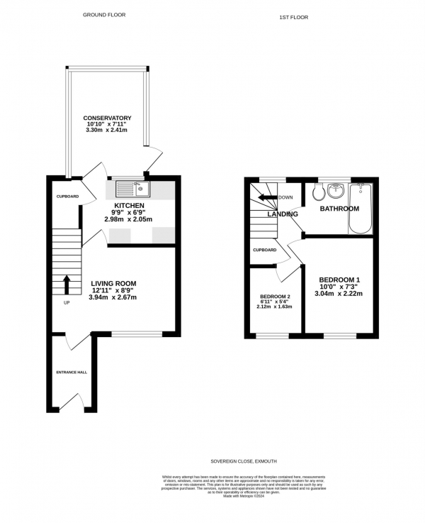 Floor Plan Image for 2 Bedroom End of Terrace House for Sale in Sovereign Close, Exmouth