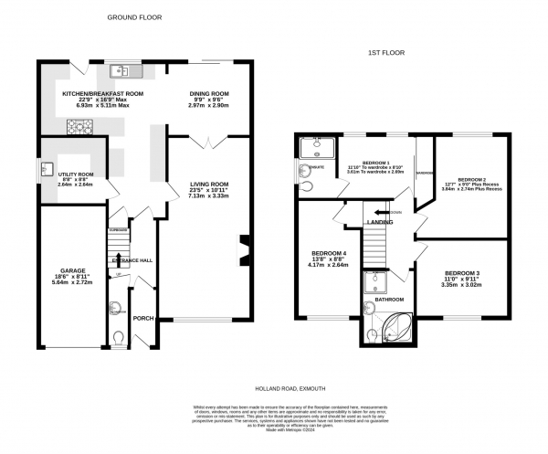 Floor Plan Image for 4 Bedroom Semi-Detached House for Sale in Holland Road, Exmouth