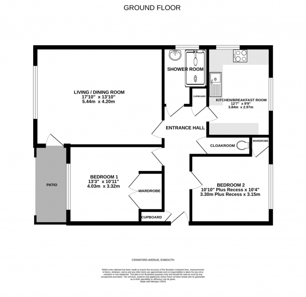 Floor Plan Image for 2 Bedroom Flat for Sale in Douglas Avenue, Exmouth