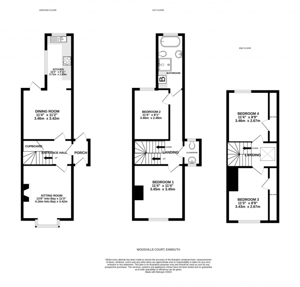 Floor Plan Image for 4 Bedroom Semi-Detached House for Sale in Woodville Road, Exmouth