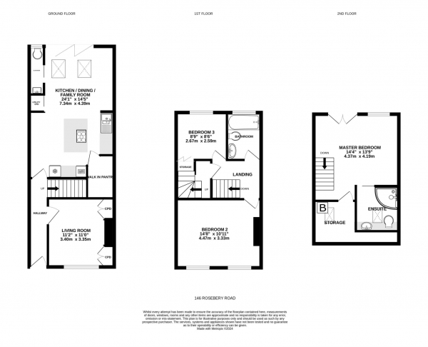 Floor Plan Image for 3 Bedroom Terraced House for Sale in Rosebery Road, Exmouth