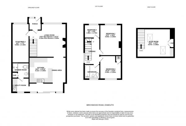 Floor Plan Image for 3 Bedroom Terraced House for Sale in Birchwood Road, Exmouth