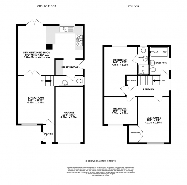 Floor Plan Image for 3 Bedroom Detached House for Sale in Cheriswood Avenue, Exmouth