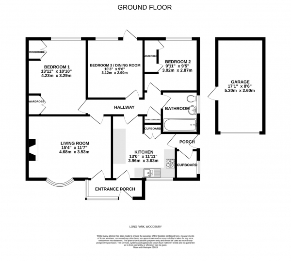 Floor Plan Image for 3 Bedroom Semi-Detached Bungalow for Sale in Long Park, Woodbury