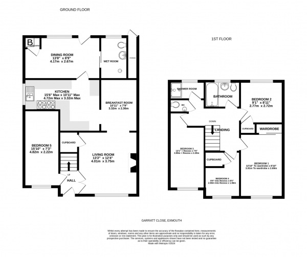 Floor Plan Image for 5 Bedroom Semi-Detached House for Sale in Garratt Close, Exmouth